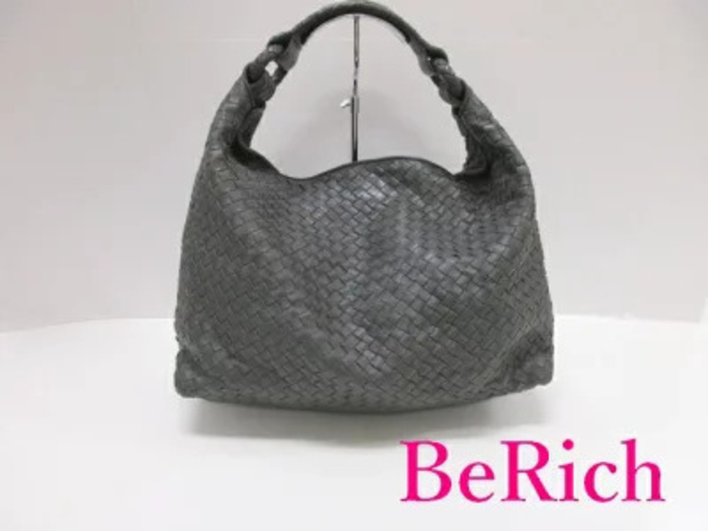 Bottega Veneta Hobo Bag Intrecciato Gray Leather Tote Handbag Bottega Veneta